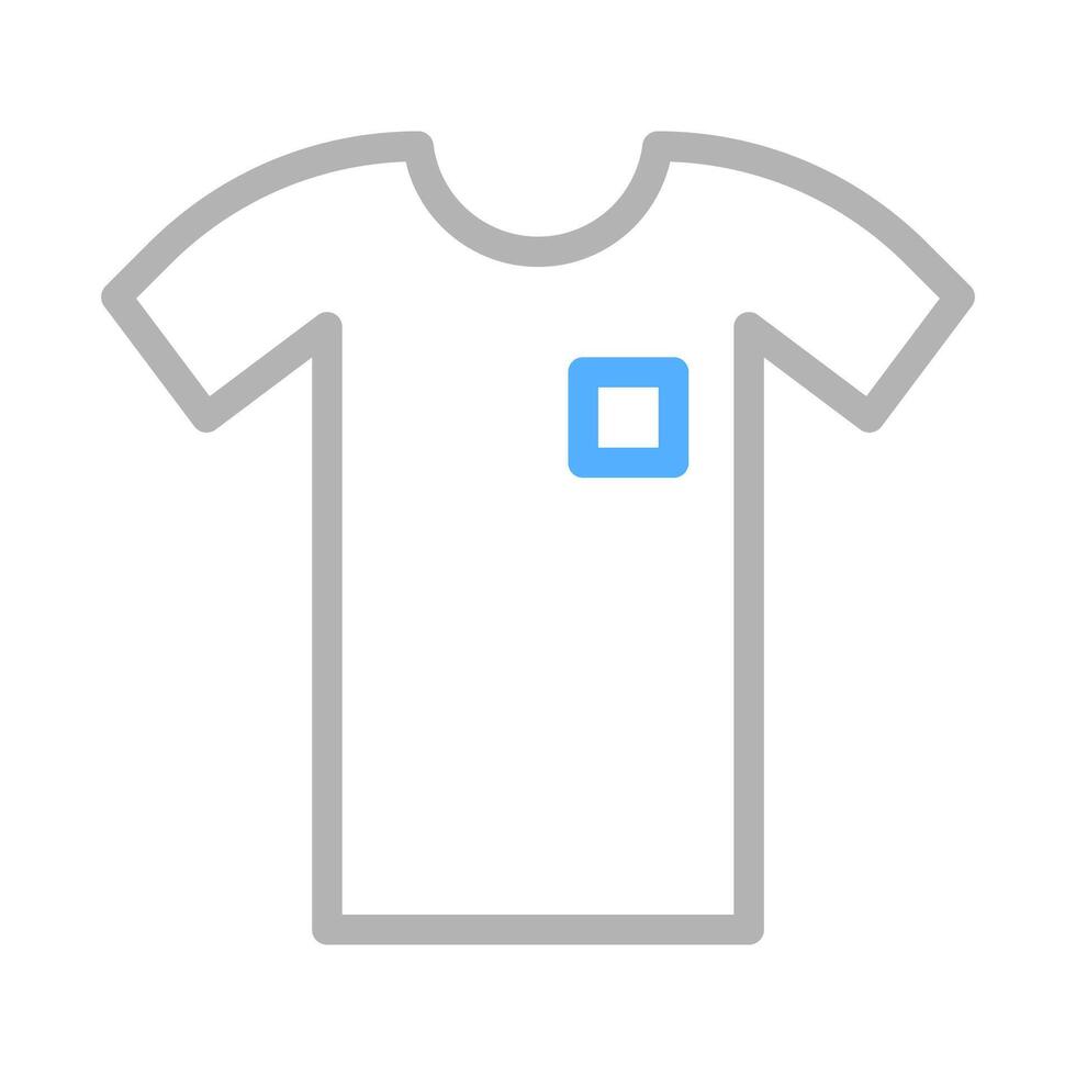 White t shirt with blue pocket icon. Concept of fashion, clothing, and style. vector