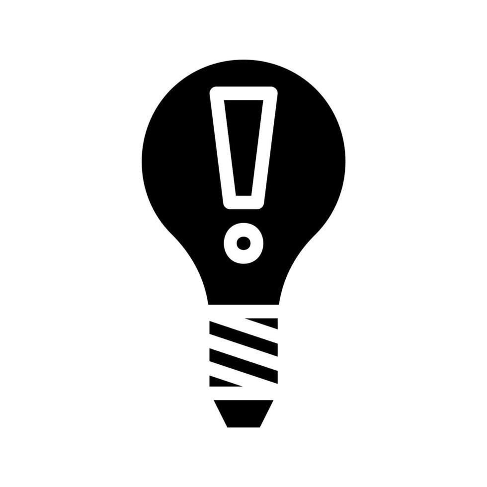 Exclamation mark in light bulb icon. Concept of idea, solution, and innovation. vector