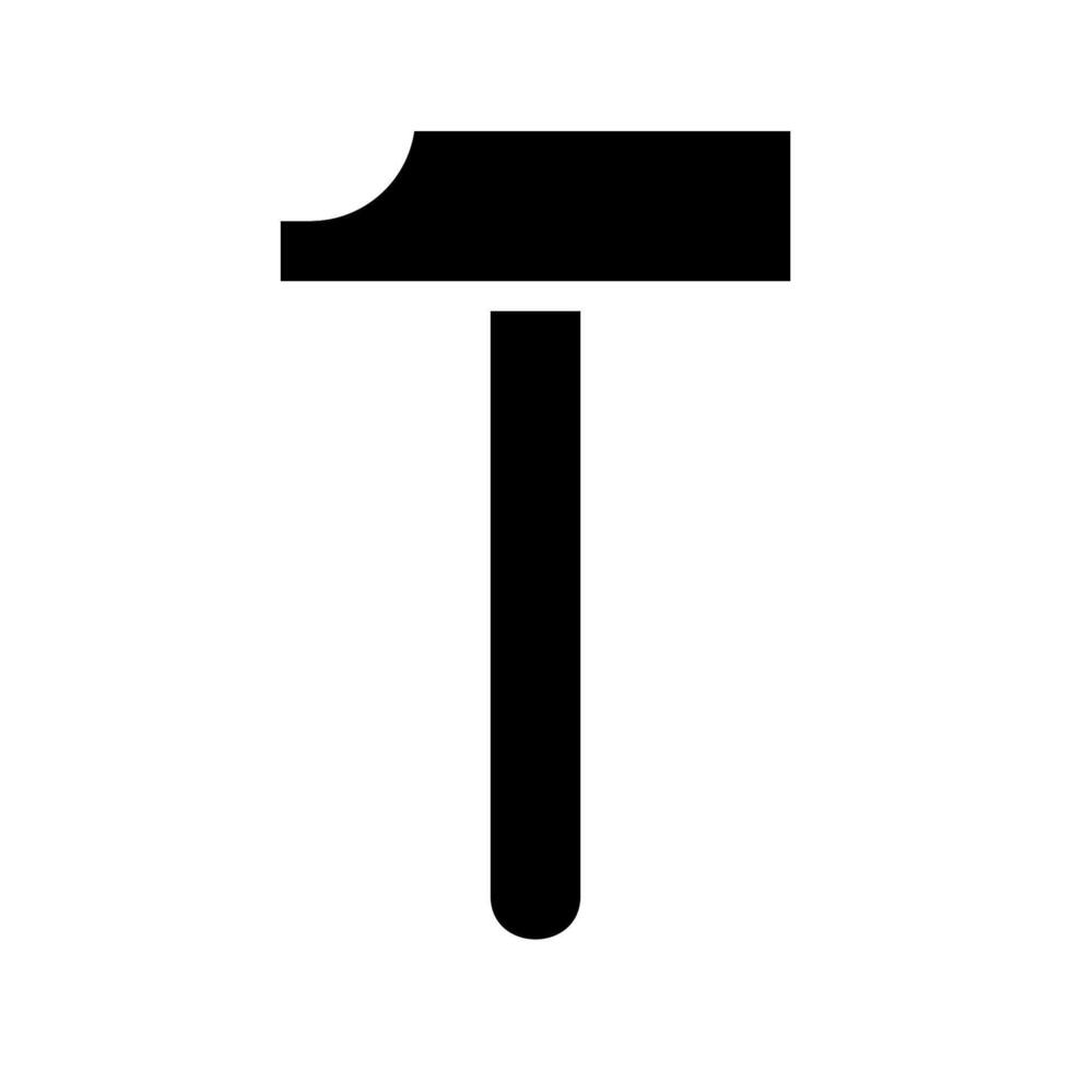 Hammer silhouette icon. Concept of construction, repair, and maintenance. vector