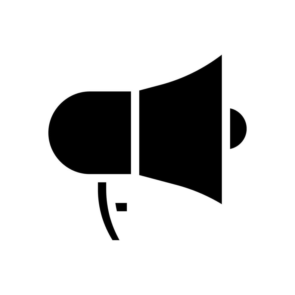 Megaphone icon silhouette. Concept of announcement, communication, and promotion. vector