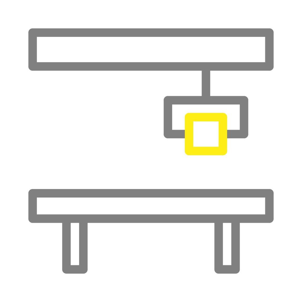 Minimalist workbench icon. Concept of industry, manufacturing, and production. vector