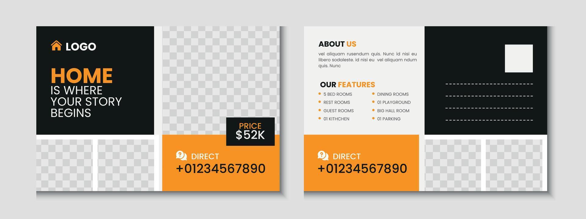 Editable Real Estate Card vector