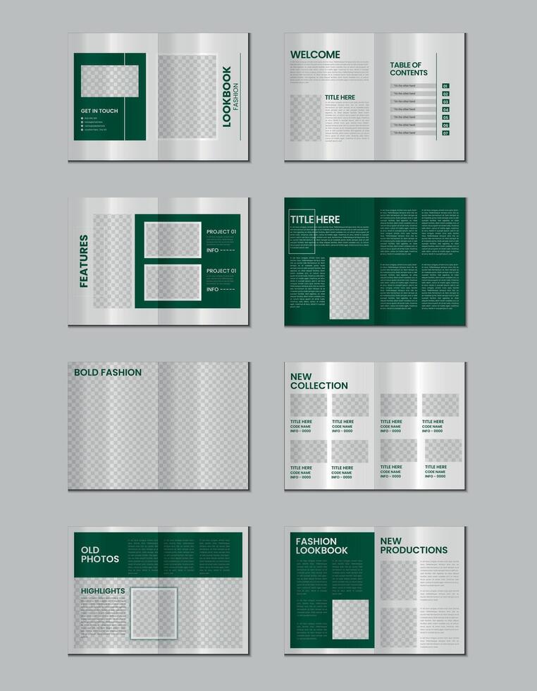 Modern Fashion Lookbook Template Design vector
