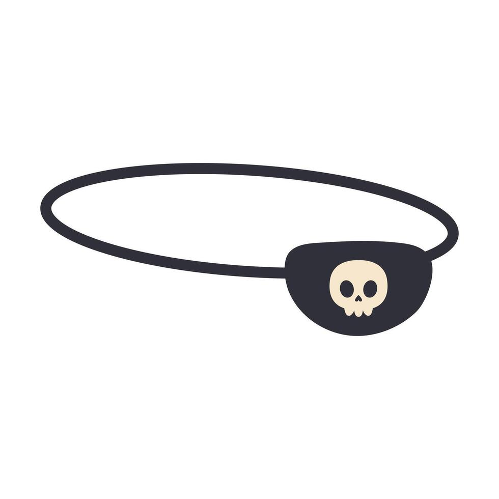 Pirate eye patch with skull. illustration. vector