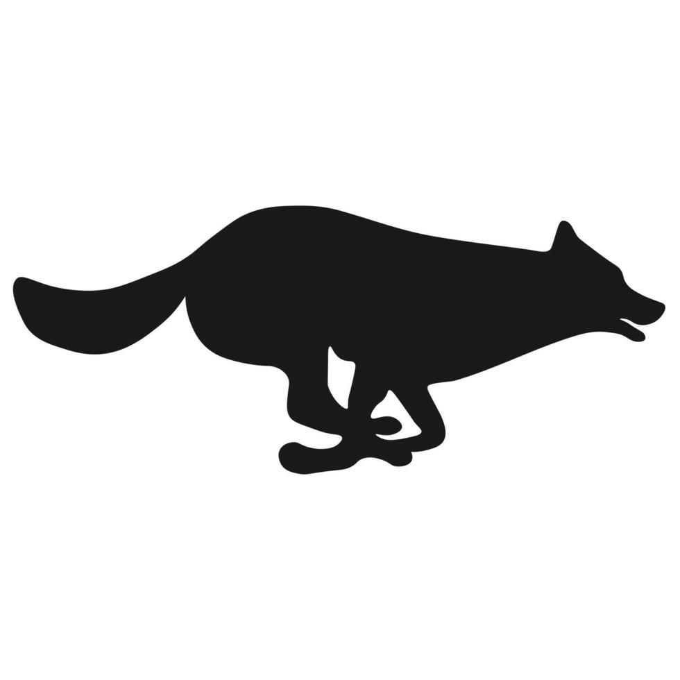 Wolf silhouette isolated on white background animal vector