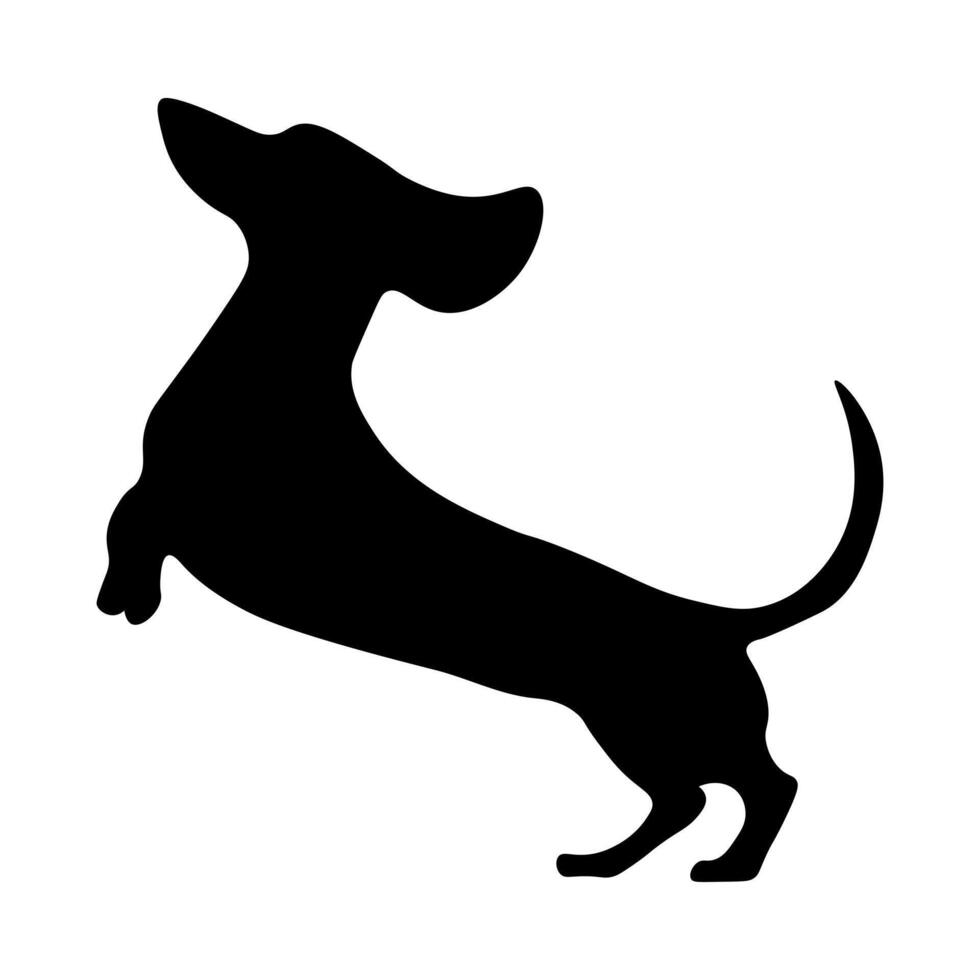 Dog. silhouette isolated on white background. Dachshund s vector