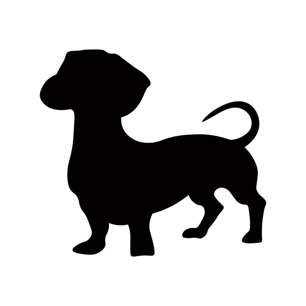 silhouette. Dog silhouette isolated on white background. Dachshund silhouette vector