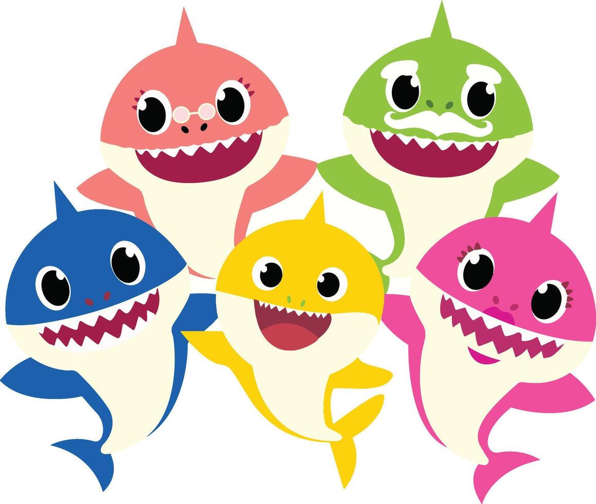 Baby Shark Family vector