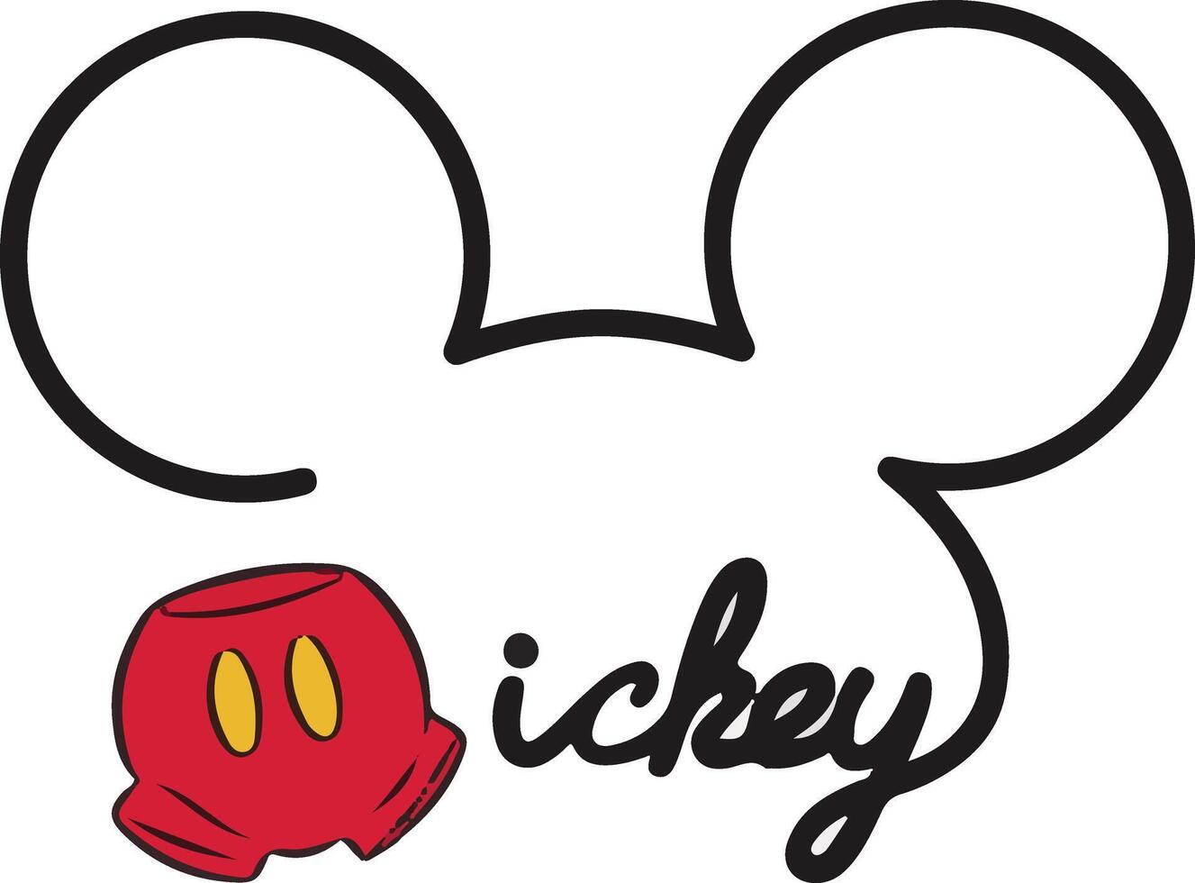 Mickey lettering logo vector