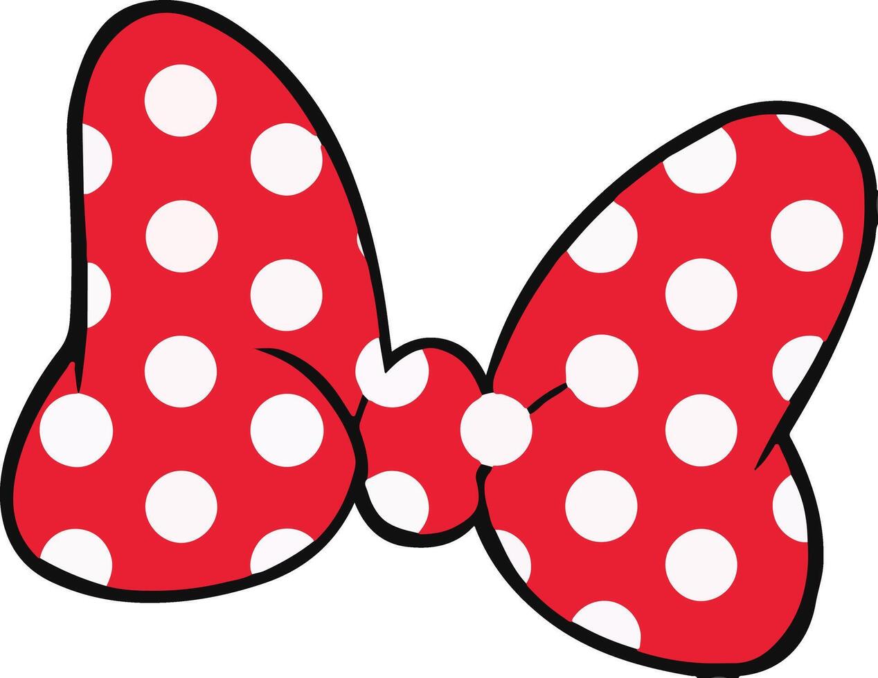 Red ribbon minnie mouse vector