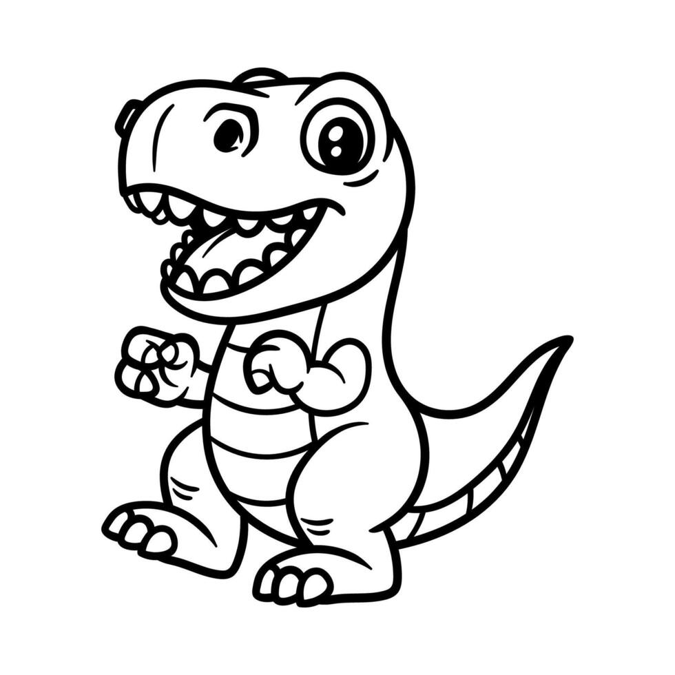 fun tyrannosaurus Rex t-Rex cartoon character isolated drawing line style sketch classic vintage design illustration vector