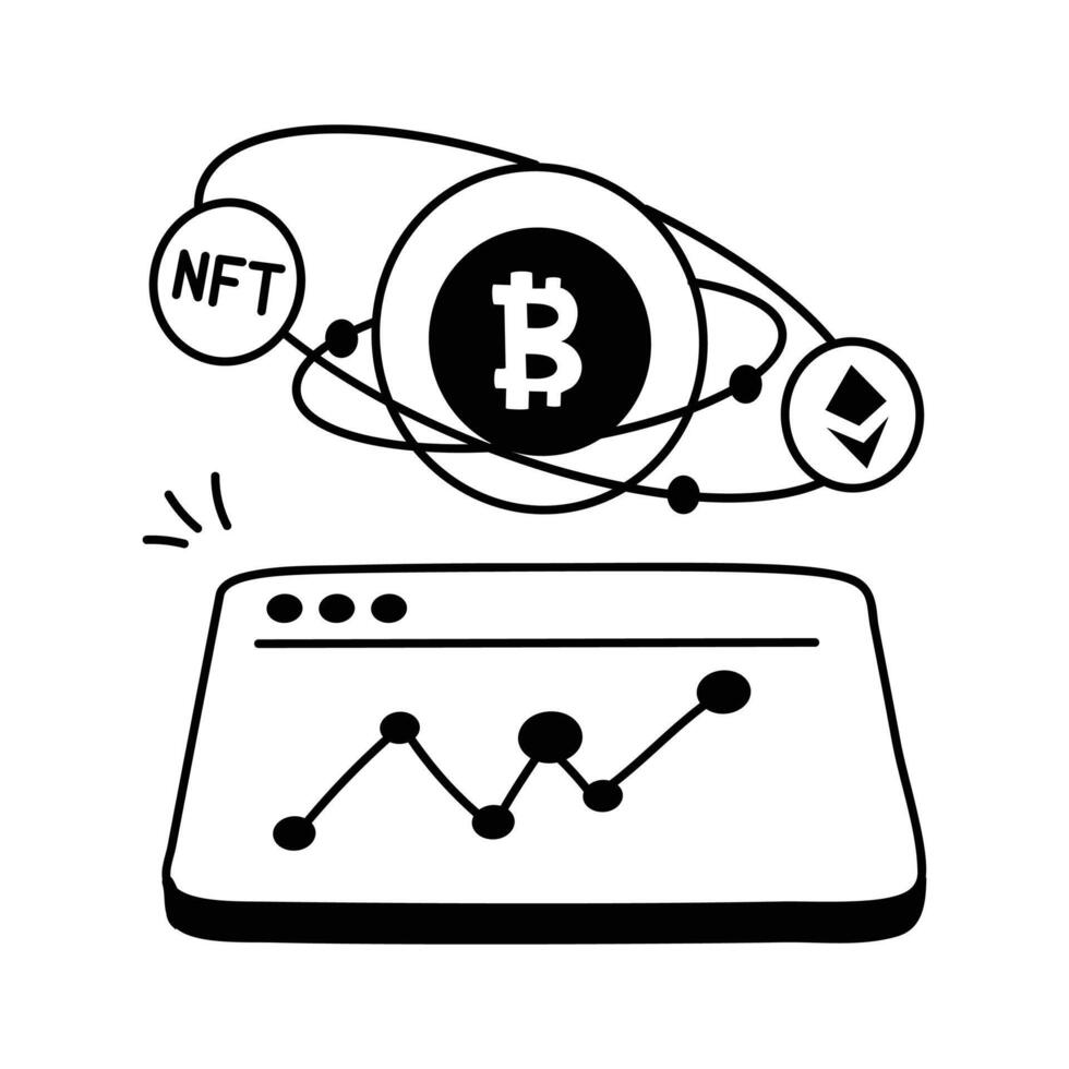 Visual representation of cryptocurrency trading and blockchain market trends vector