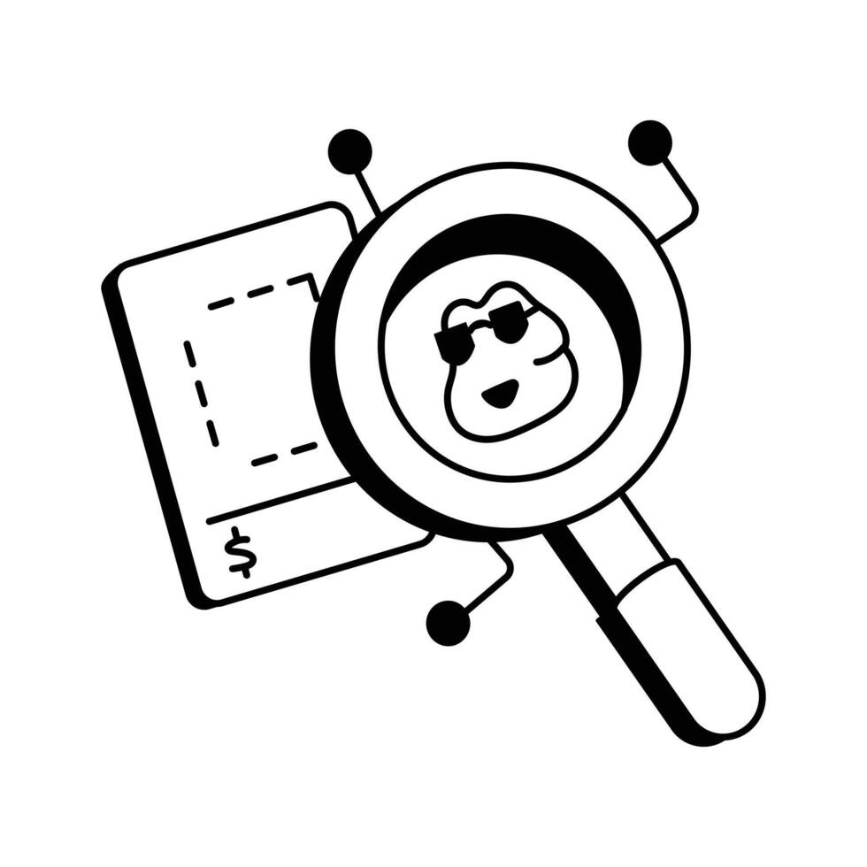 Icon representing the search for NFTs in digital marketplaces vector