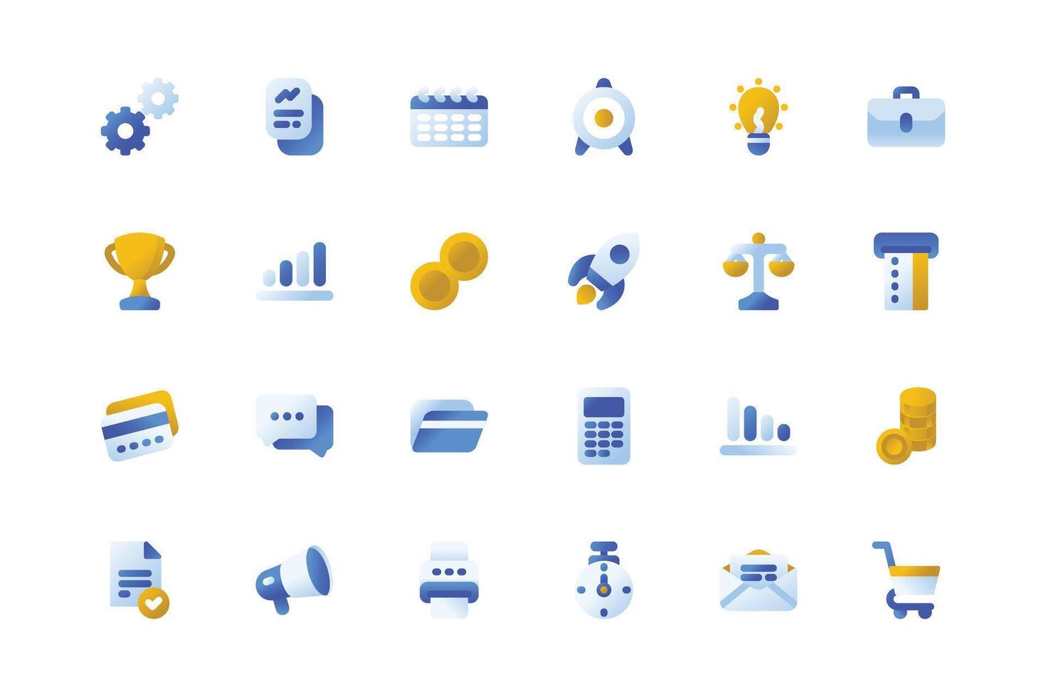 Business Icon Theme with Gradient Style. vector