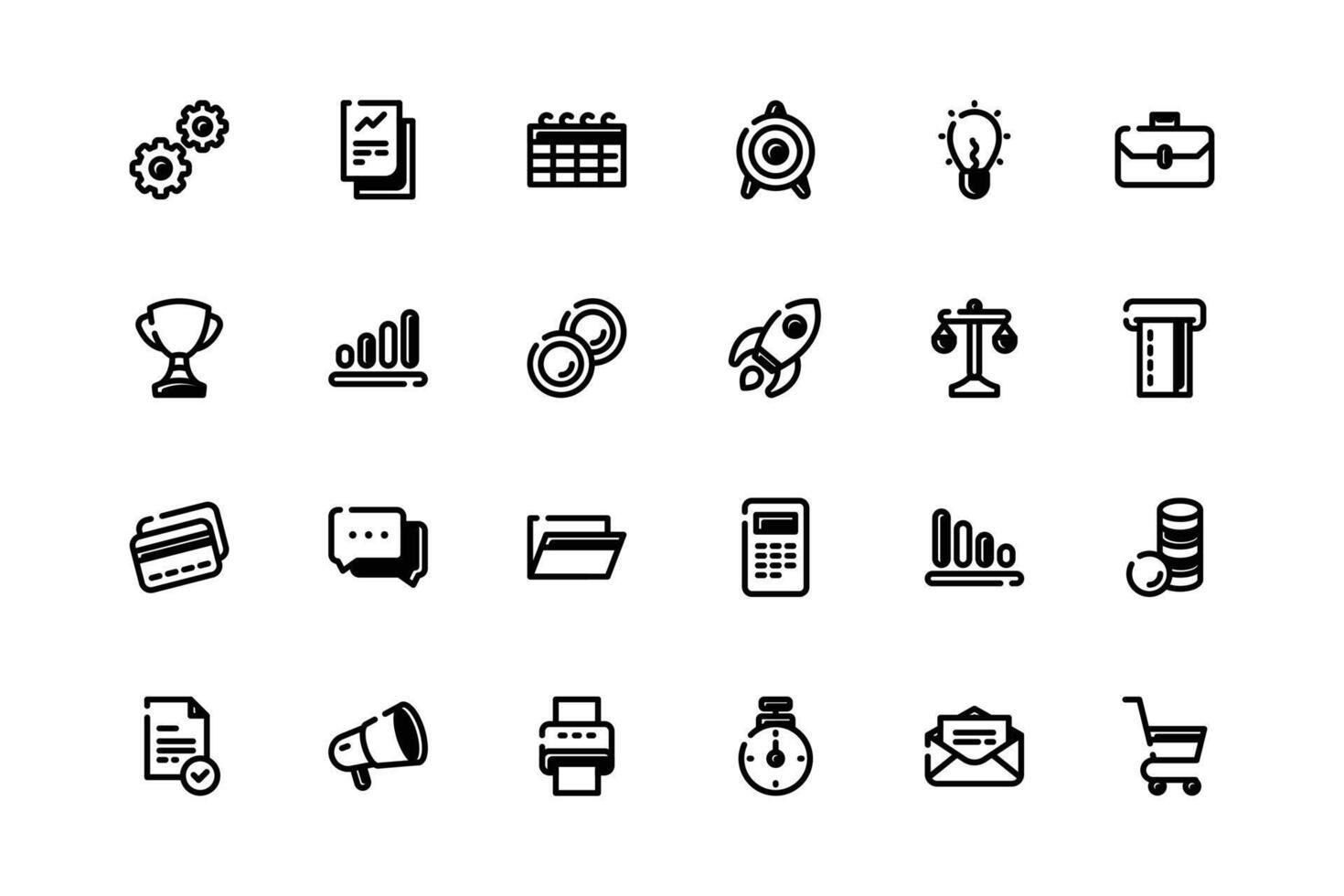 Business Icon Theme with Black Filled Icon. vector