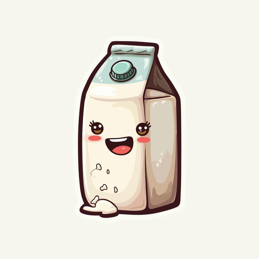 Smiling Milk Carton with Cute Face vector