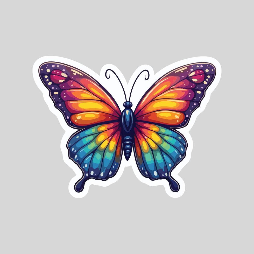 Vibrant Butterfly Illustration with Bright Colors vector