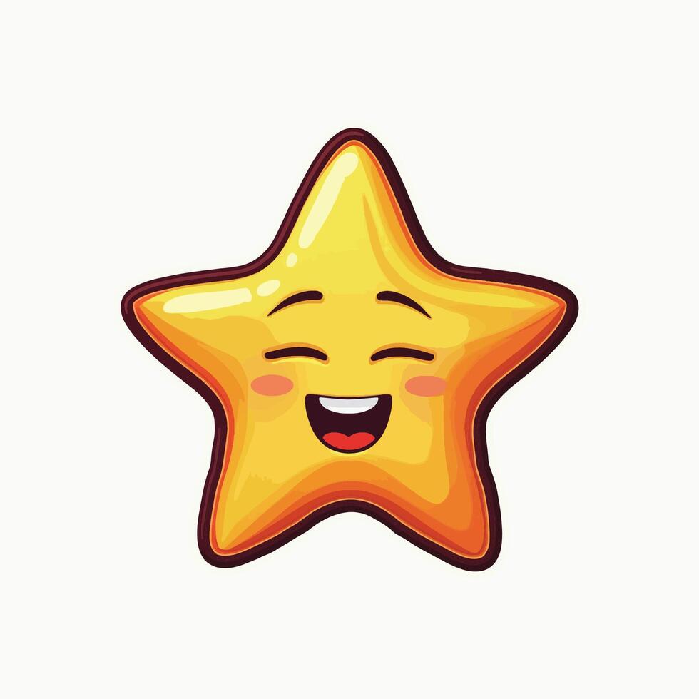 Smiling Star Character with a Fun Design vector