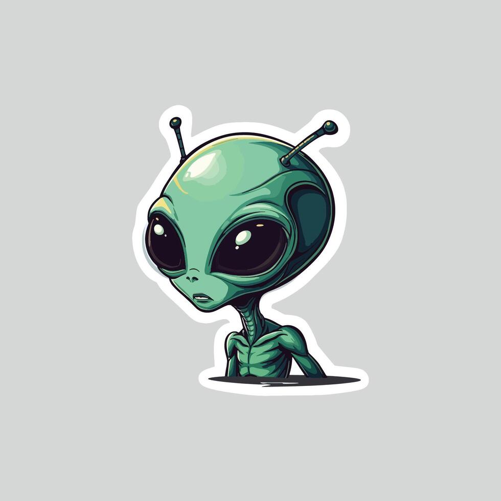 Smiling Alien Character in a Fun Cartoon Style vector