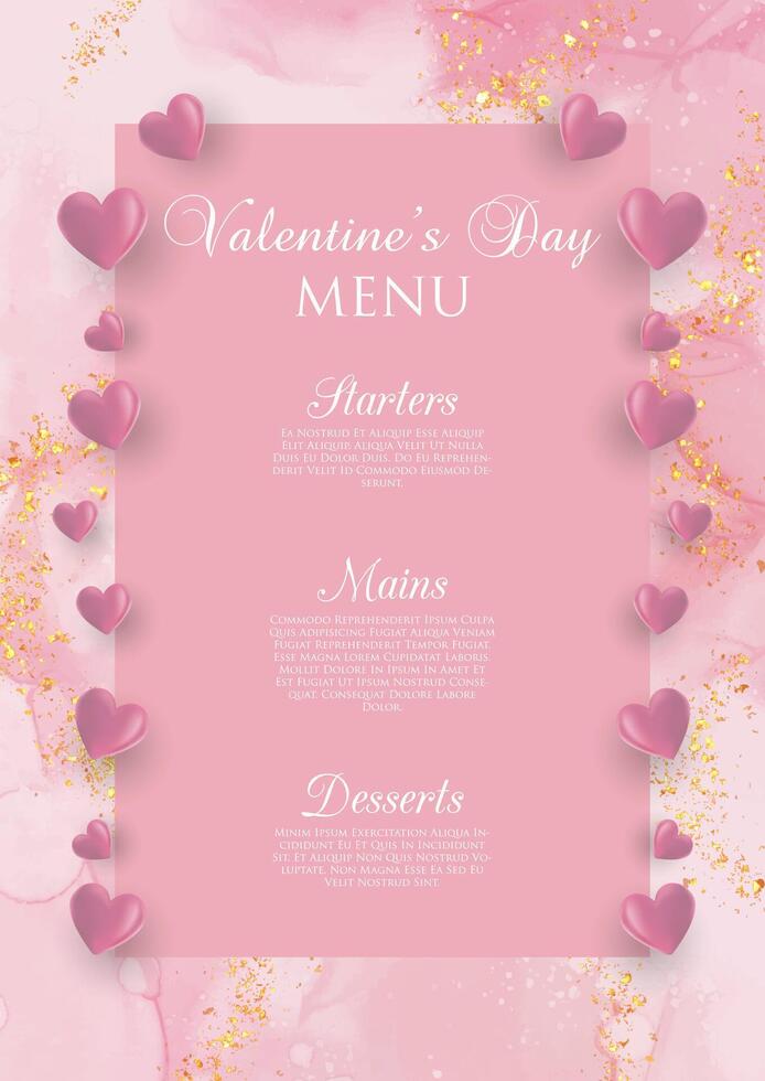 Decorative Valentines Day background with pink hearts design vector