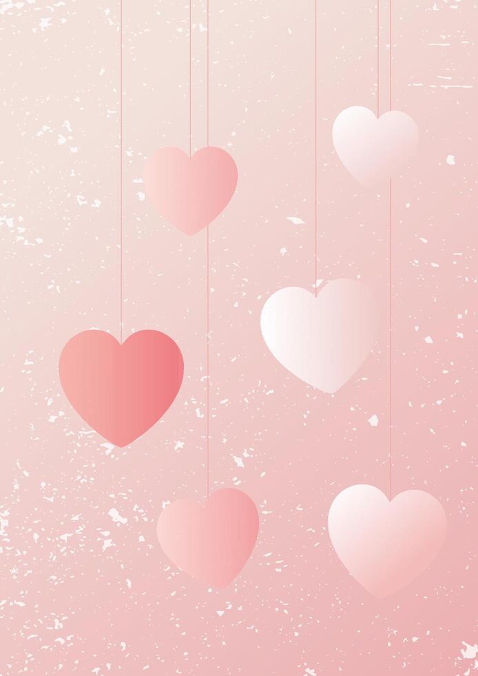Valentines Day background with hearts on a grunge design vector