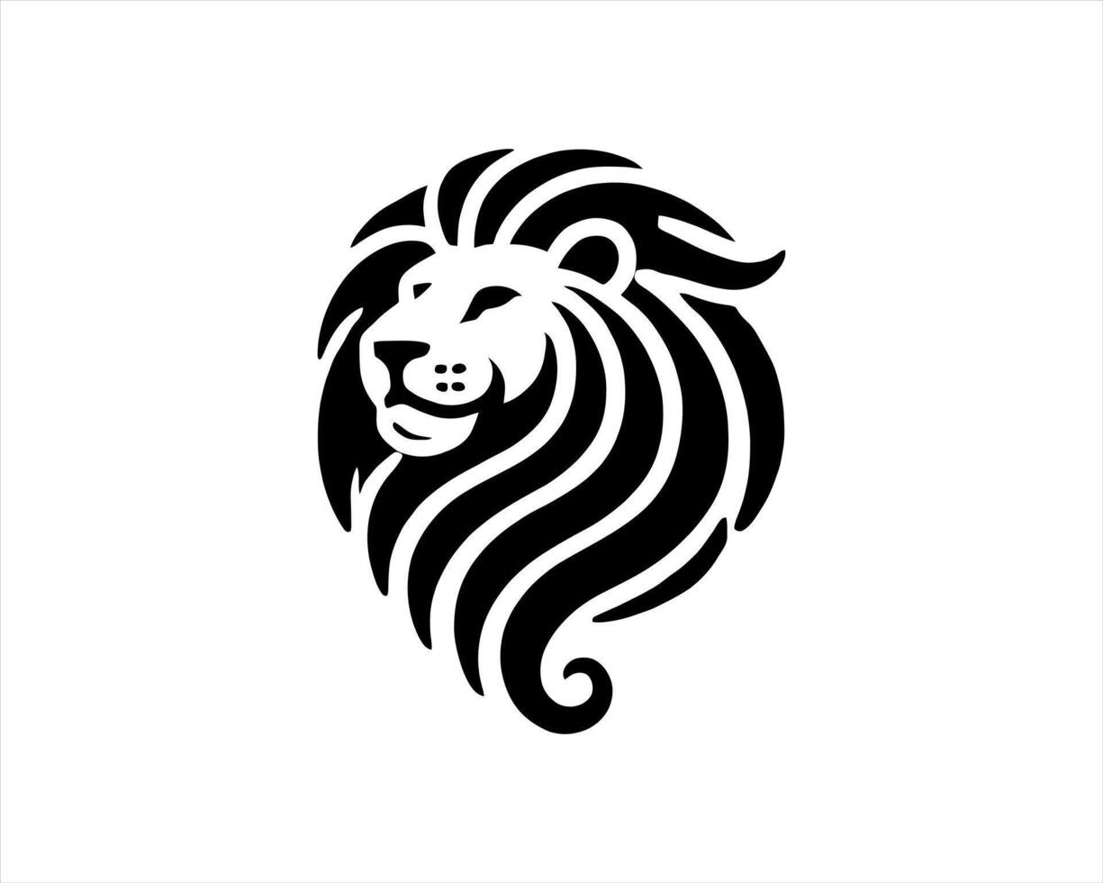 Lion face head logo design vector
