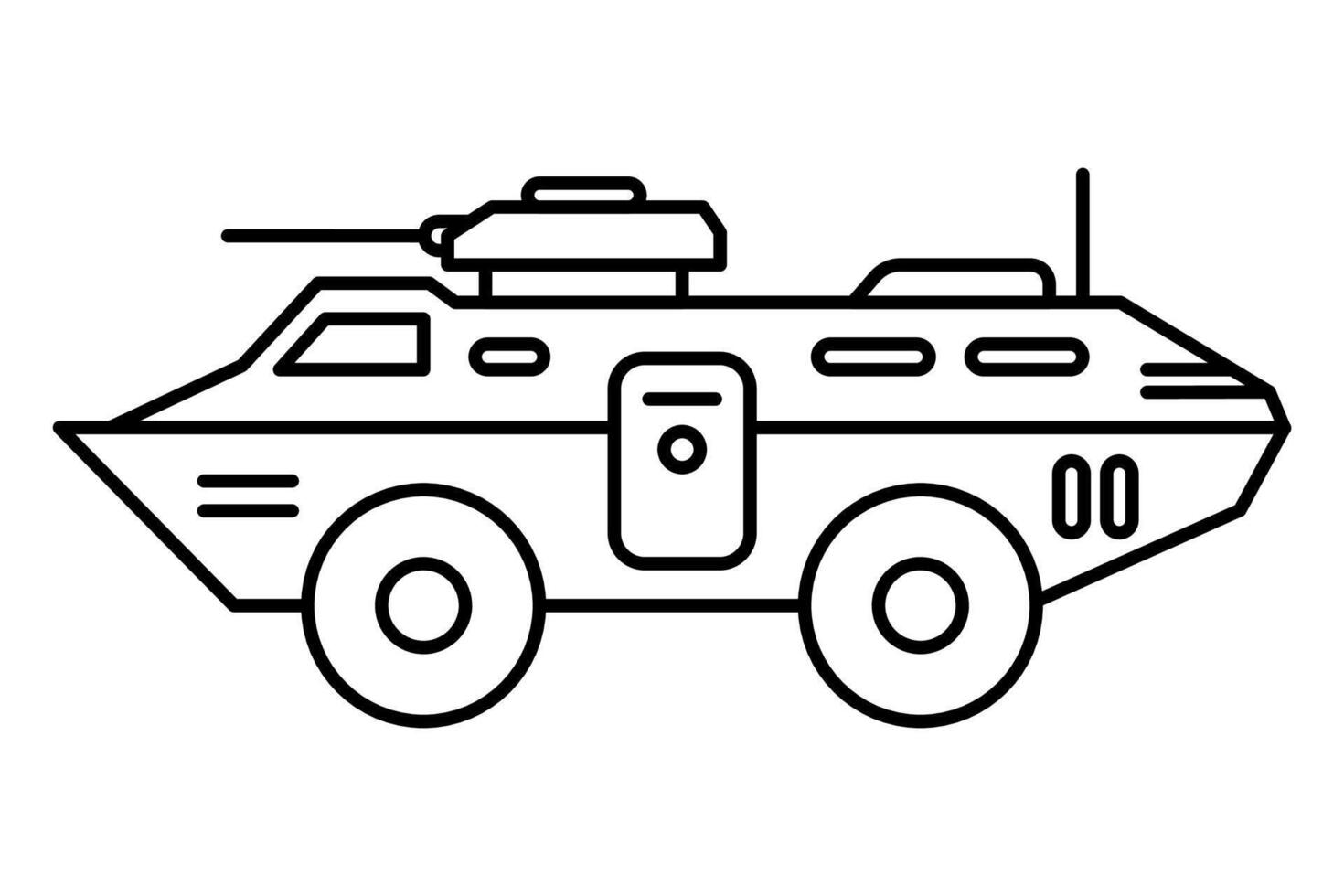 Amphibious clip art. Outline design for kids drawing and coloring. vector