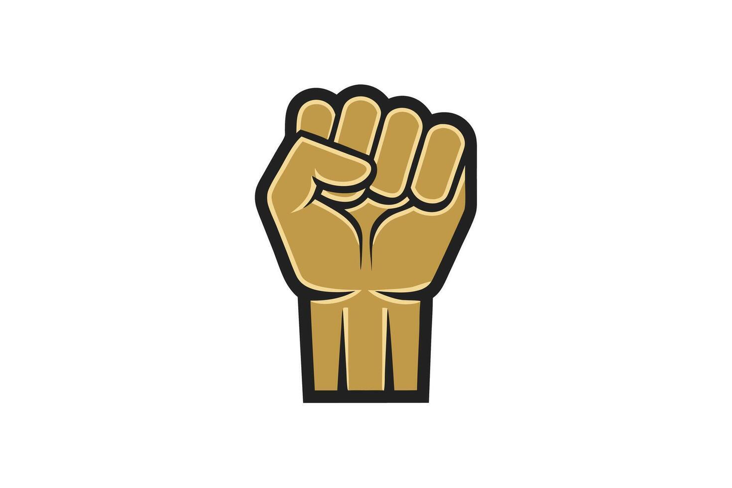 Graphic illustration of a powerful raised fist icon, ideal for themes of freedom, resistance, and equality Black History Month vector
