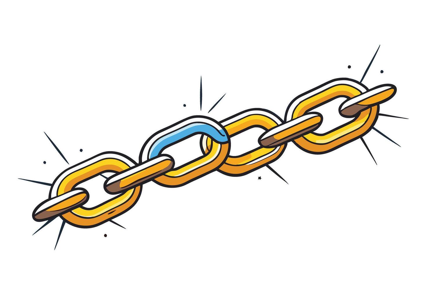 Vibrant digital artwork of a golden chain breaking apart, highlighting themes of strength, liberation, and justice for Black History Month vector