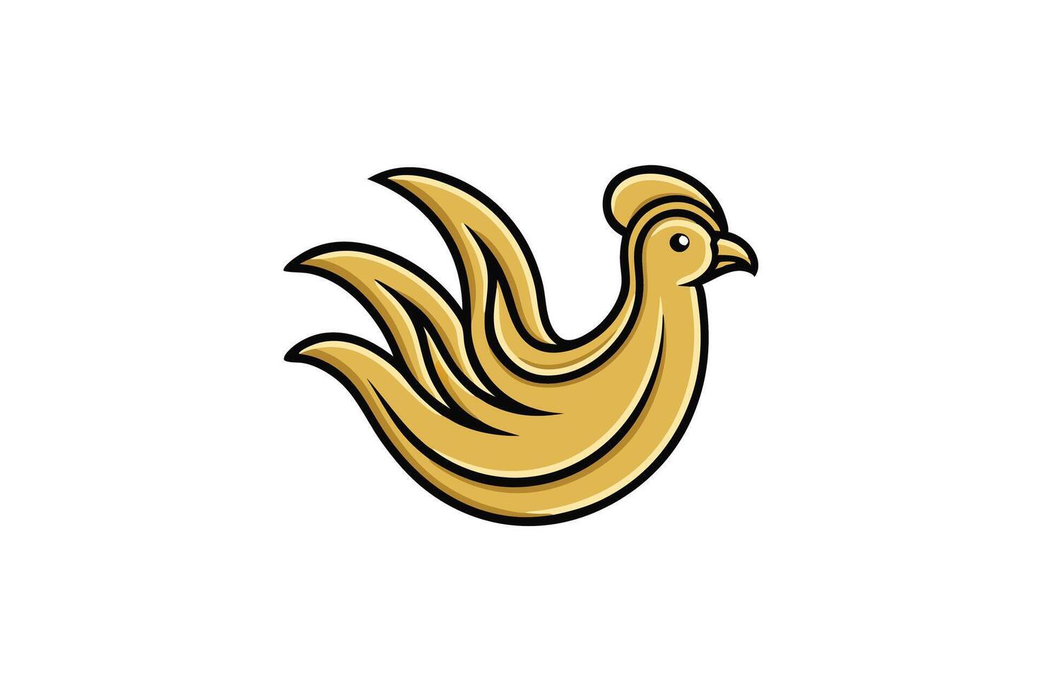 Elegant illustration of a golden Sankofa bird with minimalist and symbolic design for African heritage artwork Black History Month vector
