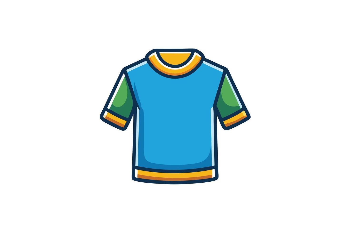 Colorful cartoon style t shirt illustration on white background, perfect for kids clothing design or creative graphic projects vector