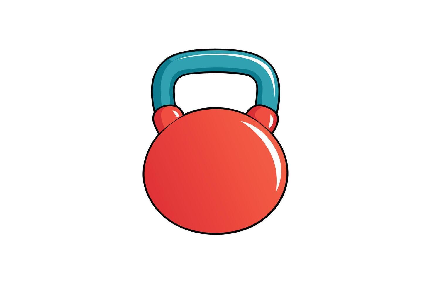 Bright and colorful kettlebell icon illustration with unique design elements, perfect for fitness and exercise related projects vector
