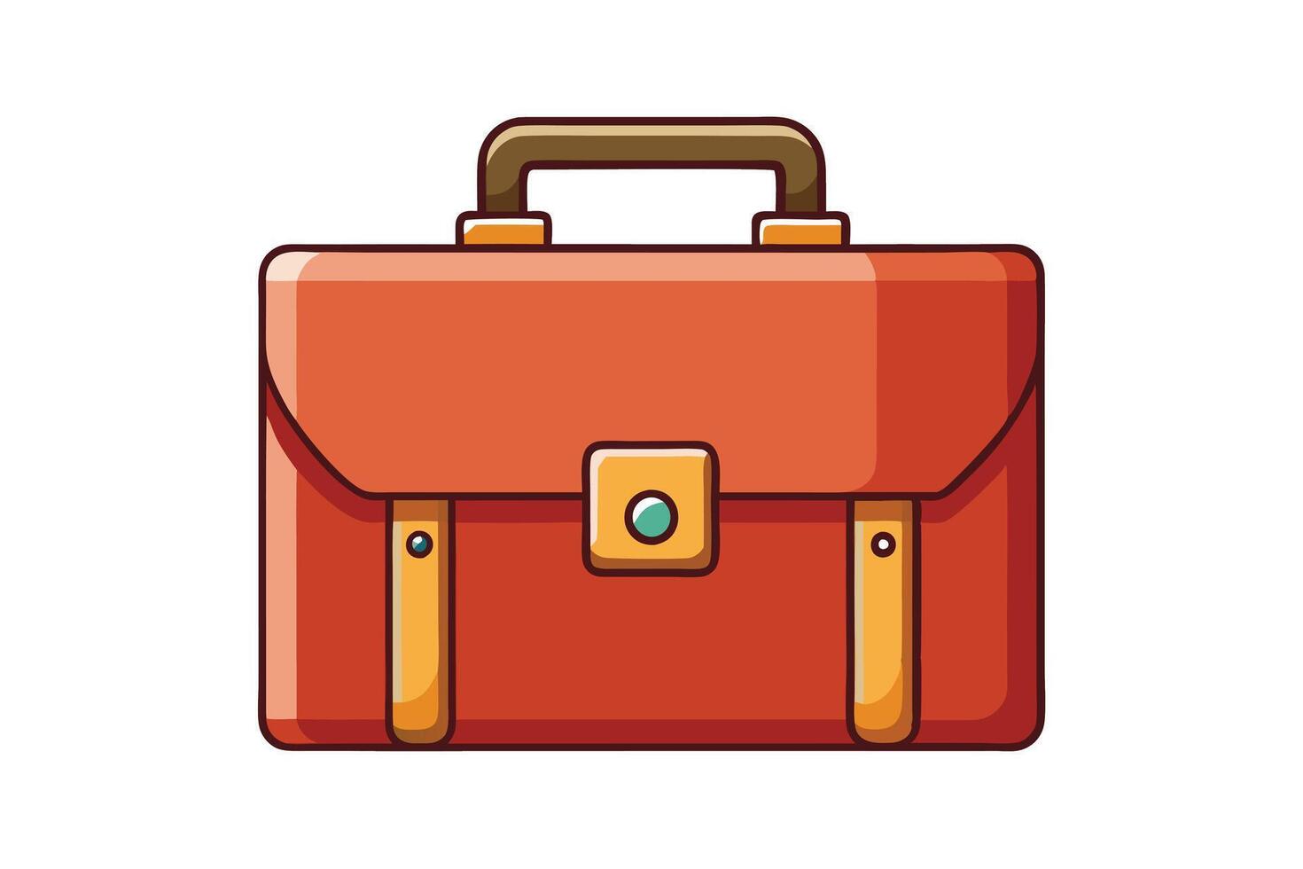 Sleek orange and yellow leather briefcase icon featuring a modern design, ideal for corporate or workplace representation vector