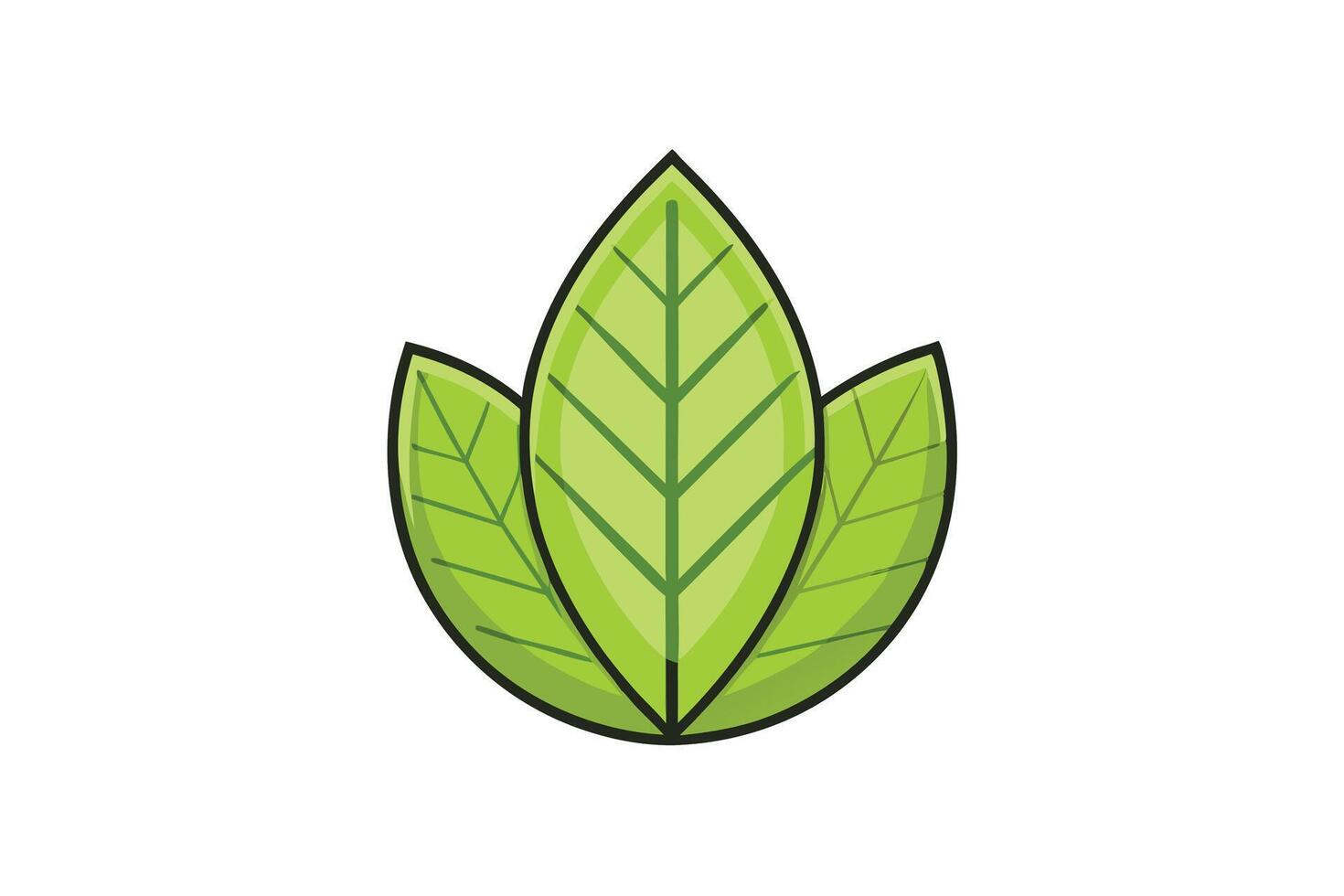 Fresh green leaf icon featuring bold lines and modern design, ideal for environmental, botanical, and natural concepts vector