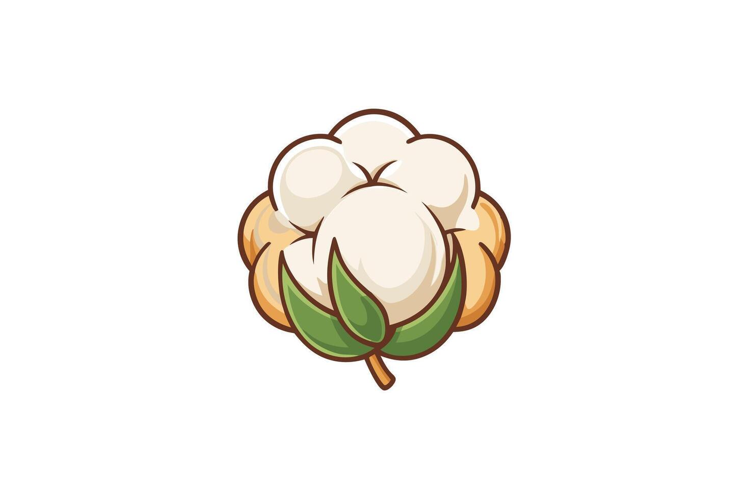 Detailed illustration of fluffy cotton icon for farming, sustainability, and organic fabric design themes vector