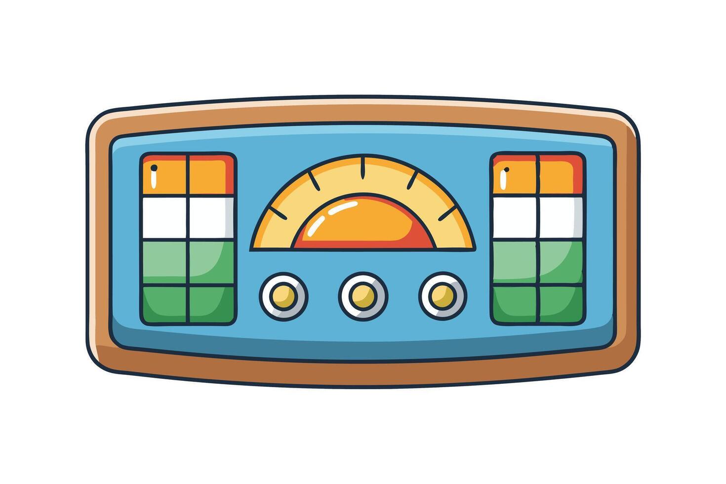 Flat design of PC dashboard with analog meters and dials for monitoring system performance and real time analytics vector