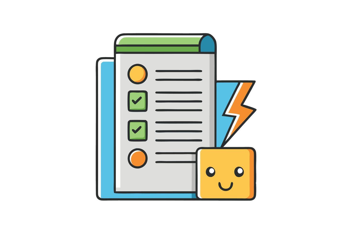 Vibrant cartoon energy bill icon with electric symbol and cheerful character design on white background vector