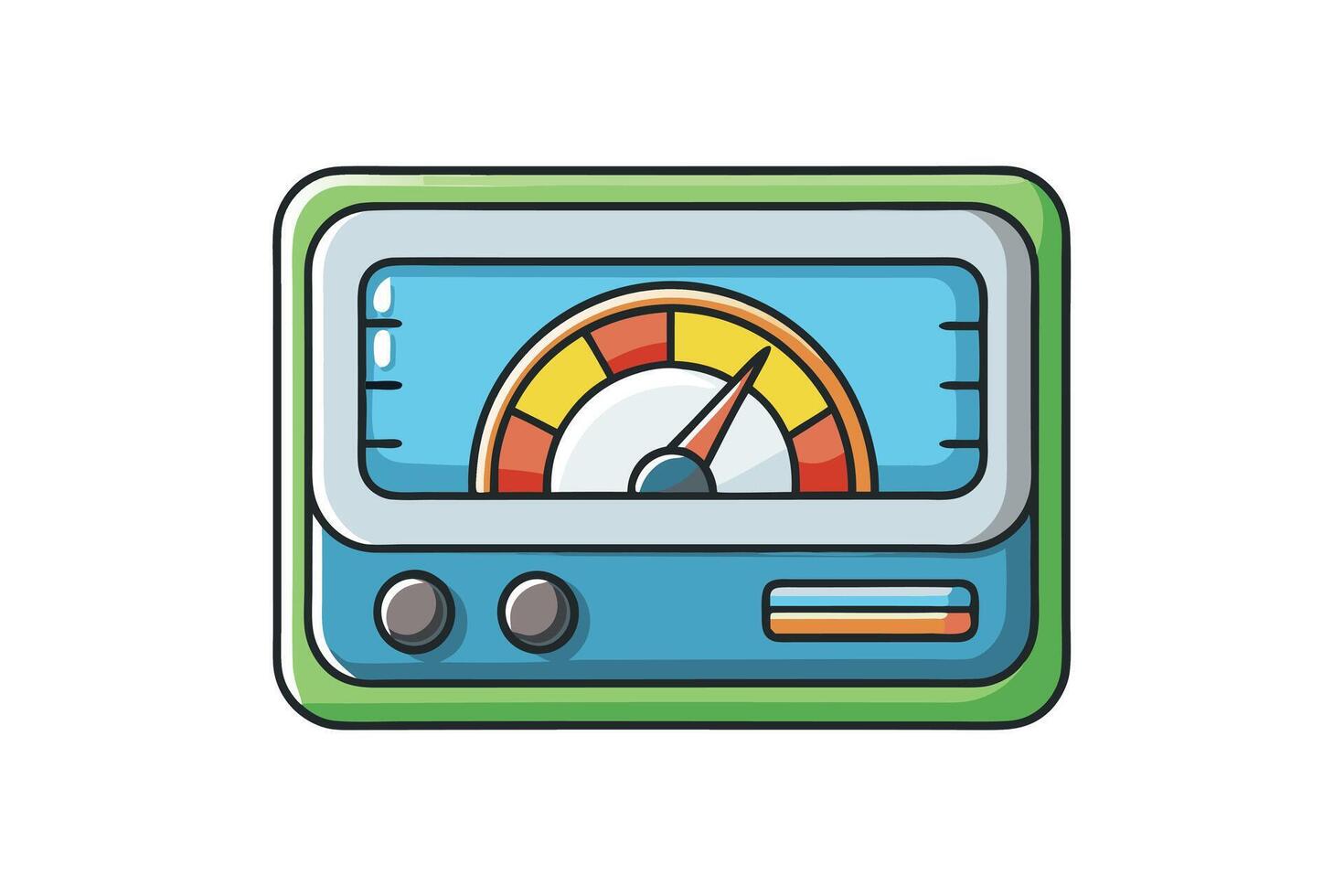 Modern computer dashboard with colorful metrics and visual gauges, perfect for UI designs and data monitoring themes vector