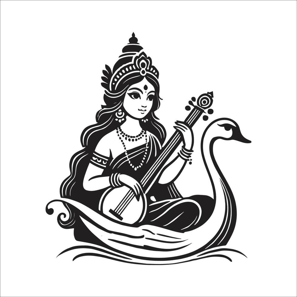 Happy Vasant Panchami Puja of India. poster, banner, flyer illustration design vector