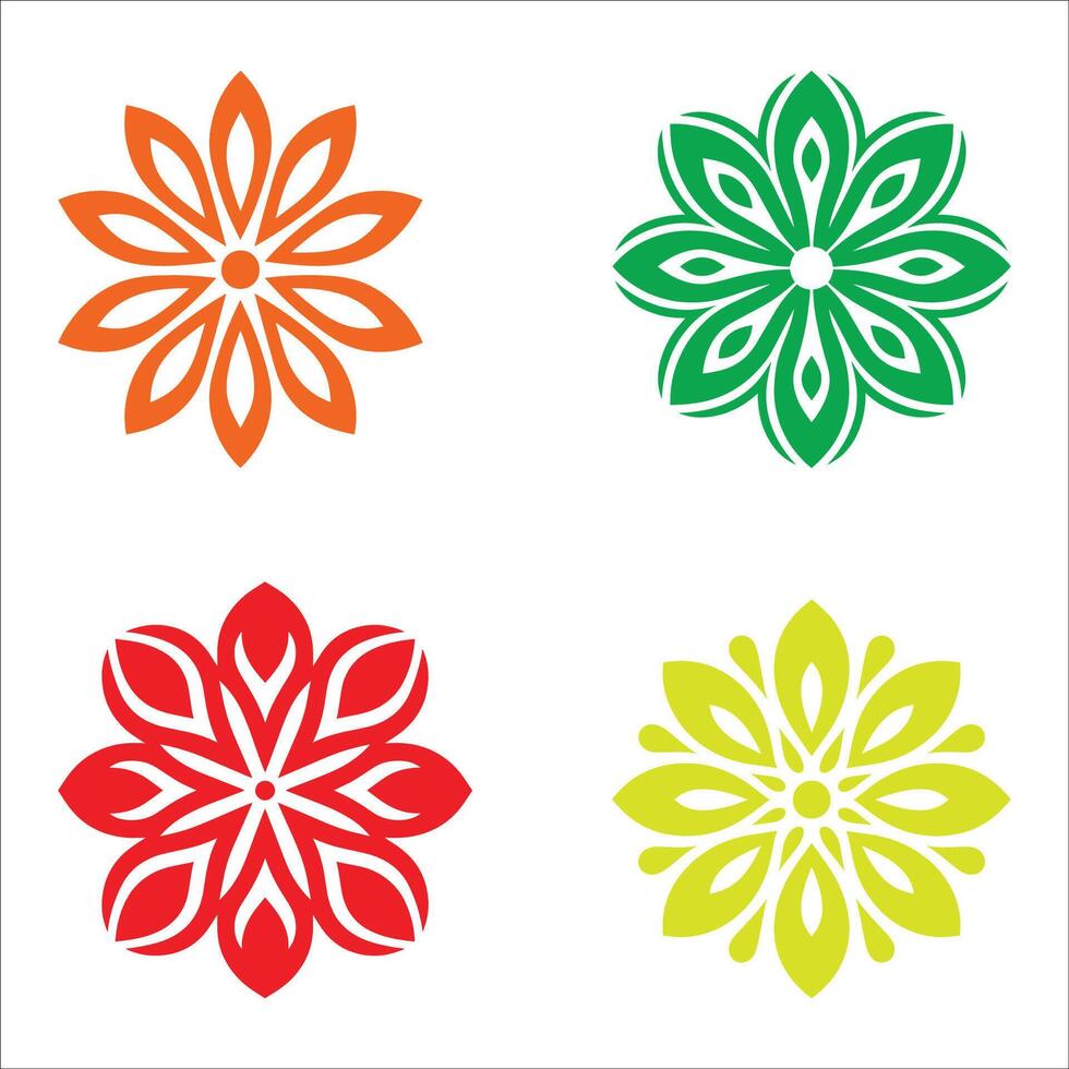 Flower Logo Set Design On White Background vector