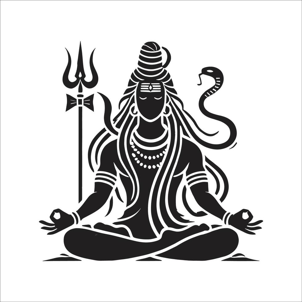 creative illustration of damru with lord shiva vector