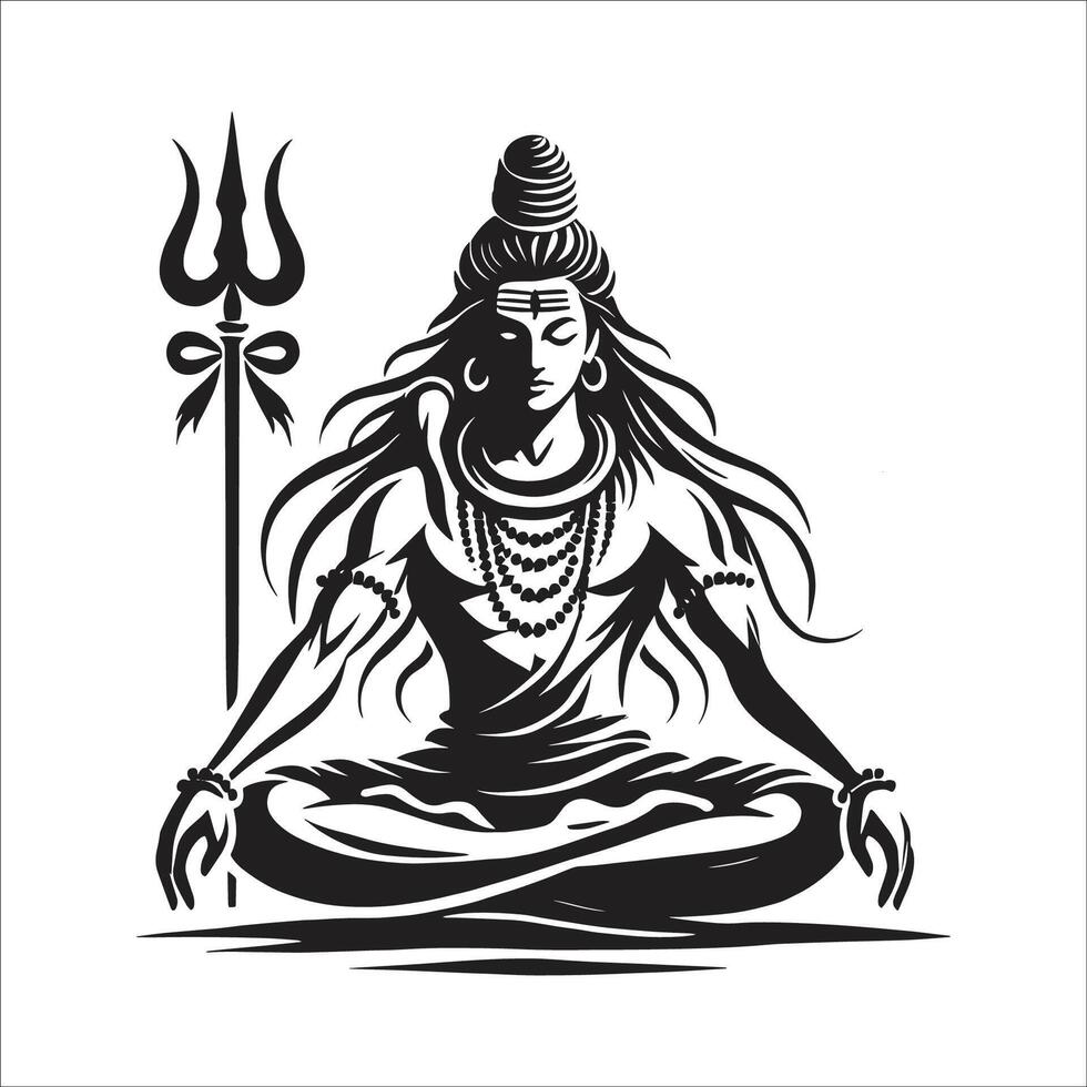 Happy maha shivratri design For lord shiva vector