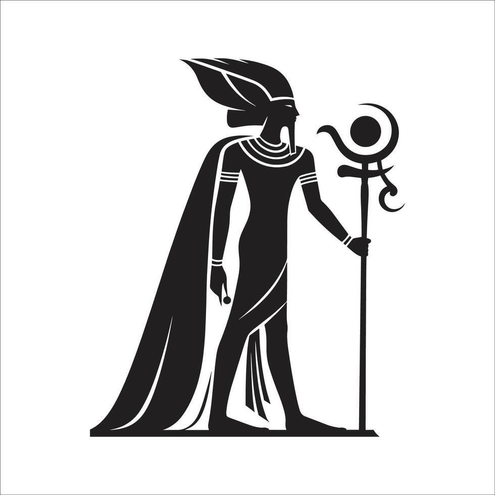 Ancient Egyptian deity Horus Silhouette Illustration vector