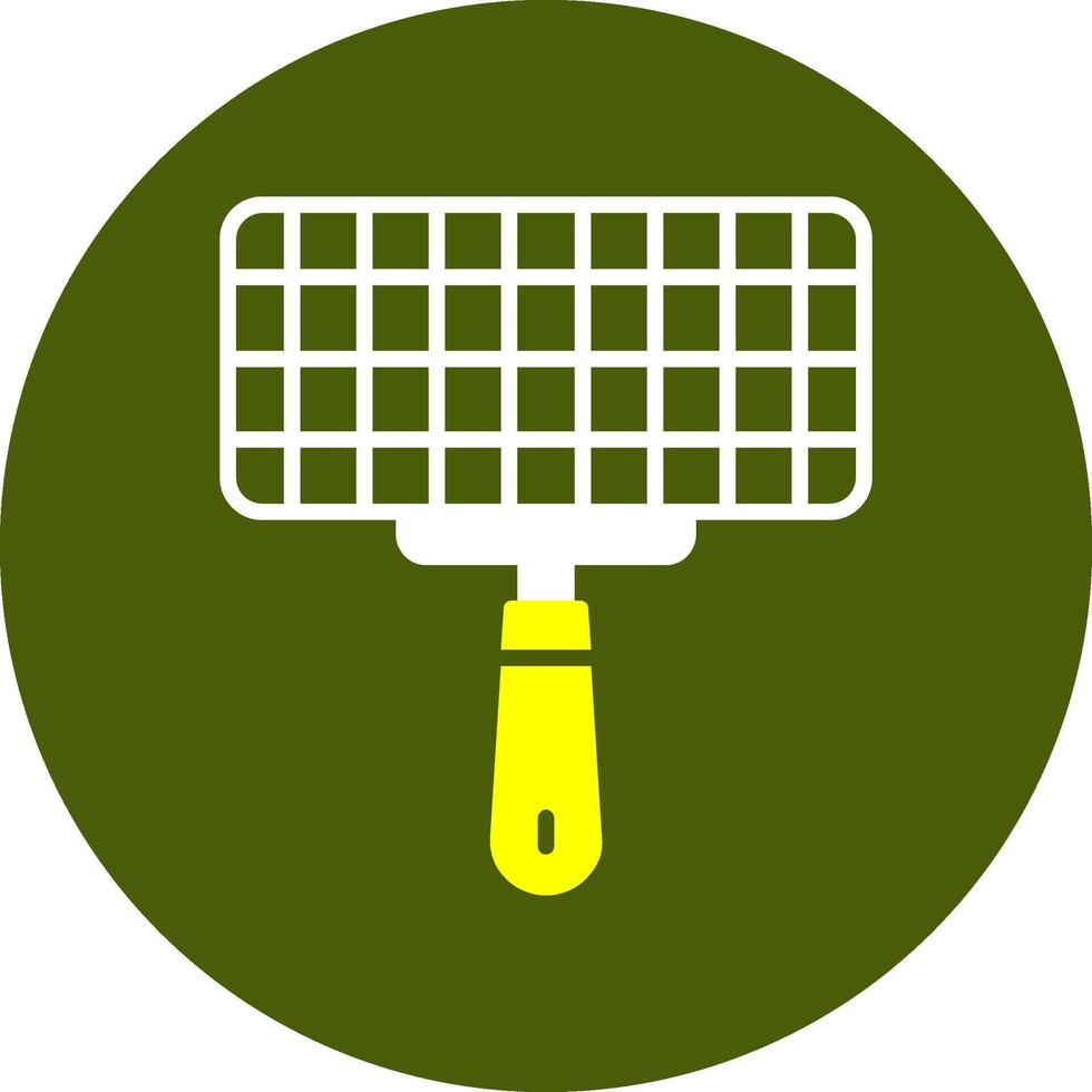 Grilling basket Corlorful Icon on a Green Background vector