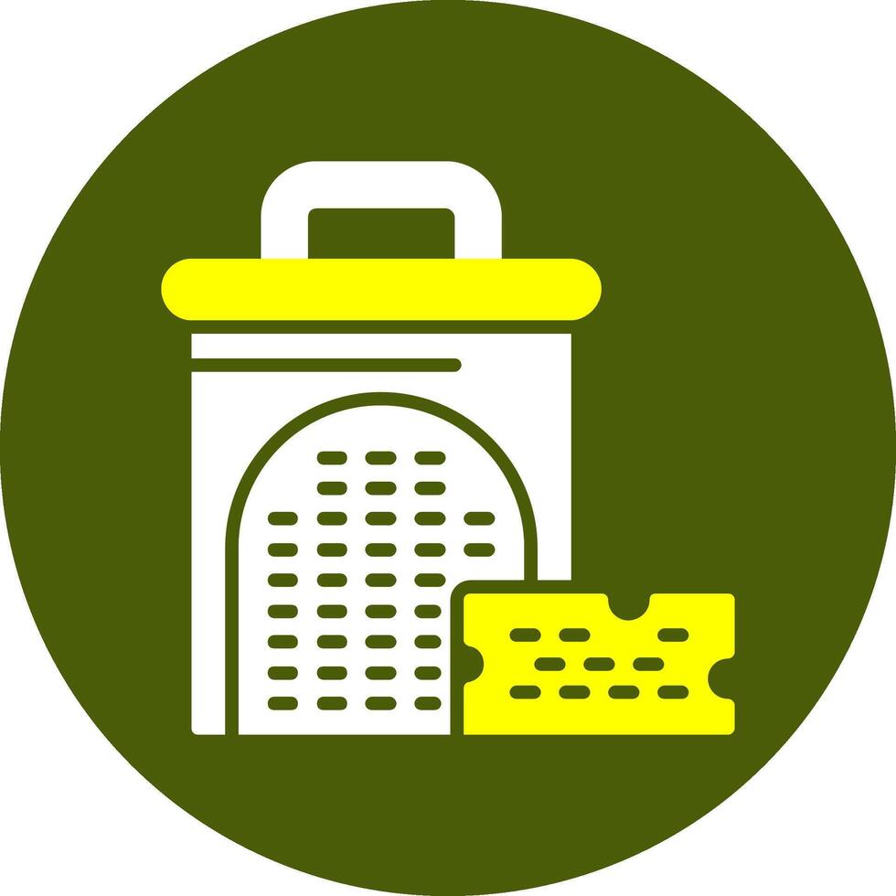 Cheese grater Corlorful Icon on a Green Background vector