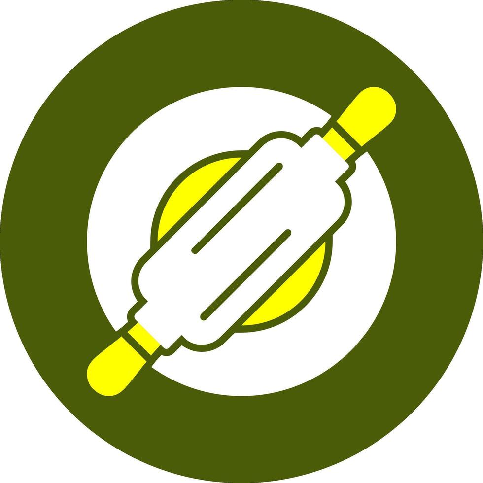 Rolling pin Corlorful Icon on a Green Background vector