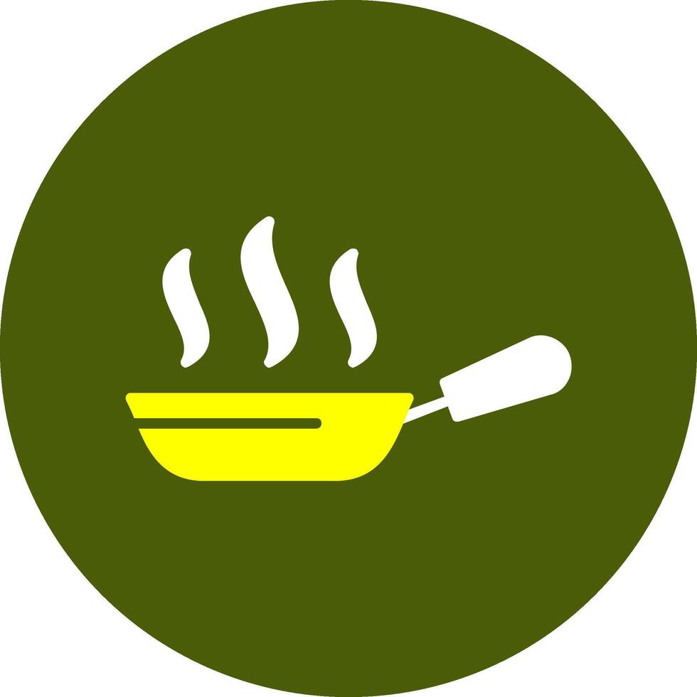 Frying pan Corlorful Icon on a Green Background vector