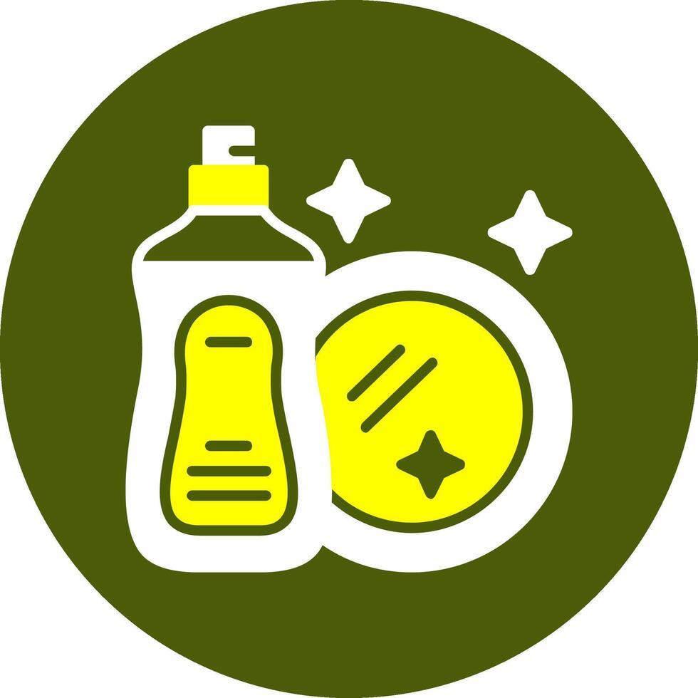 Dish washing Corlorful Icon on a Green Background vector