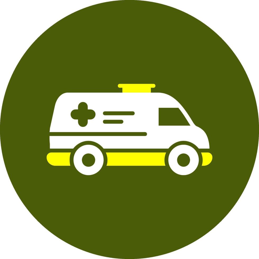 Ambulance Glyph Colorful Style Icon vector