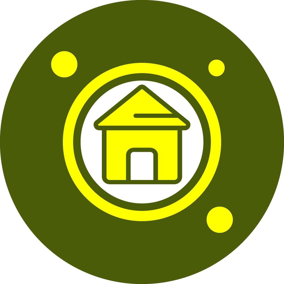 Home Button Solid Style Color Icon vector